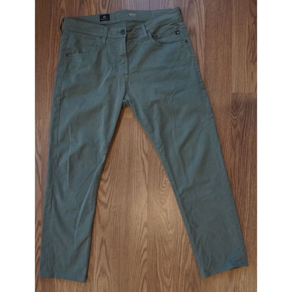 AG Adriano Goldschmied Tellis Suede Modern Slim Pants - Green - 34x34 - Picture 3 of 11